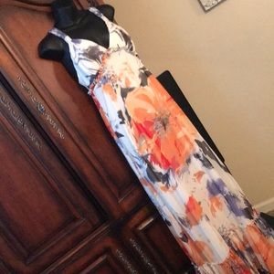BCBGeneration Floral Maxi Dress - Orange and Purple